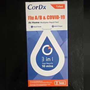 CorDx 3 In 1 Flu A/B & COVID-19 Rapid Test Kit - 2 Test